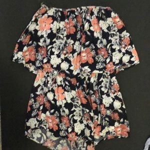 Floral strapless romper